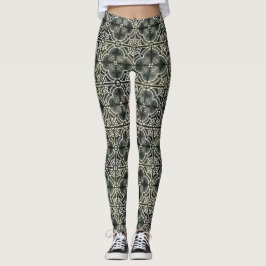 Zwart wit Geometrisch Frans  Fleur de Lis Leggings