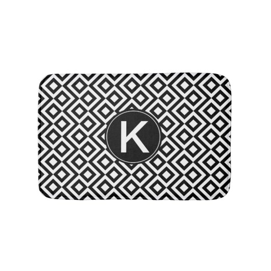 Zwart wit geometrisch gemiddelde met aangepast mon badmat (Voorkant)