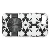 Zwart-wit geometrisch gepersonaliseerd Case-Mate iPhone case (Achterkant (Horizontaal))