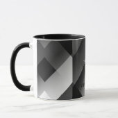 Zwart-wit geometrisch gepersonaliseerd mok (Links)