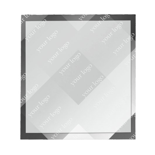 Zwart-wit geometrisch gepersonaliseerd notitieblok (Voorkant)