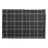 Zwart-wit geometrisch geruit patroon kussensloop (Achterkant)