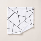 Zwart wit geometrisch glam #1 #geo #decor bad handdoek (Wasdoekje)