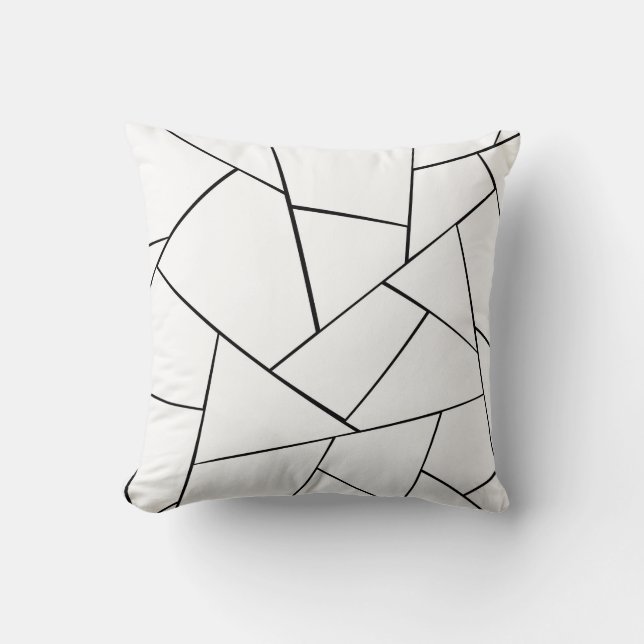 Zwart wit geometrisch glam #1 #geo #decor kussen (Voorkant)