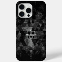 Zwart wit geometrisch glinsterend abstract Monogra