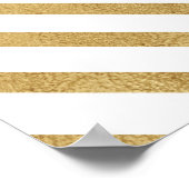 Zwart wit Geometrisch Gold Stripes Modern design Poster (Hoek)