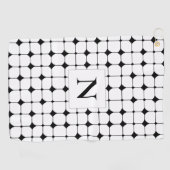 Zwart-wit geometrisch golfhanddoek (Horizontaal)