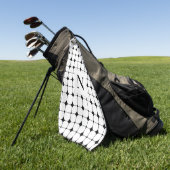 Zwart-wit geometrisch golfhanddoek (Groen)