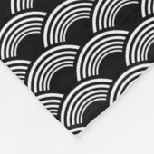 Zwart-wit geometrisch golfpatroon Seigaiha Fleece Deken (Hoek)