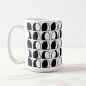 Zwart-wit geometrisch halve cirkel koffiemok (Links)