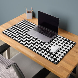 Zwart-wit geometrisch Houndstooth-patroon Bureaumat
