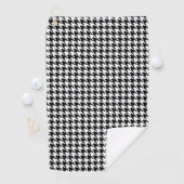 Zwart-wit geometrisch Houndstooth-patroon Golfhanddoek (Insitu)