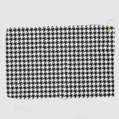Zwart-wit geometrisch Houndstooth-patroon Golfhanddoek (Horizontaal)