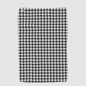 Zwart-wit geometrisch Houndstooth-patroon Golfhanddoek (Voorkant)