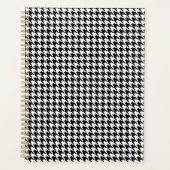 Zwart-wit geometrisch Houndstooth-patroon Planner (Voorkant)