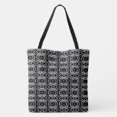 Zwart-wit geometrisch ijsje tote bag (Achterkant)