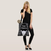 Zwart-wit geometrisch ijsje tote bag (Op model)