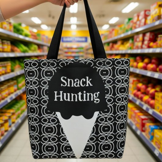 Zwart-wit geometrisch ijsje tote bag