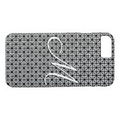 Zwart-wit Geometrisch Initiaal Monogram Case-Mate iPhone Case (Achterkant (Horizontaal))