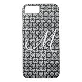 Zwart-wit Geometrisch Initiaal Monogram Case-Mate iPhone Case (Achterkant)