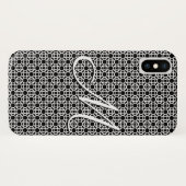 Zwart-wit Geometrisch Initiaal Monogram Case-Mate iPhone Case (Achterkant (horizontaal))