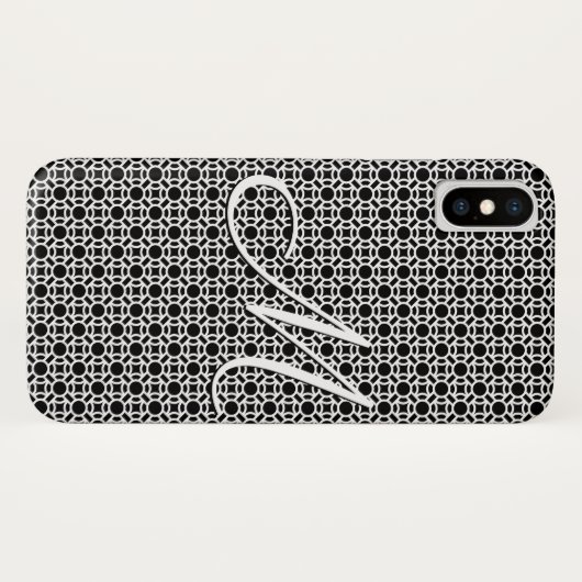 Zwart-wit Geometrisch Initiaal Monogram Case-Mate iPhone Case (Achterkant (horizontaal))