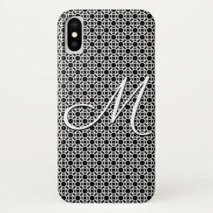 Zwart-wit Geometrisch Initiaal Monogram Case-Mate iPhone Case