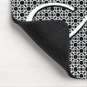 Zwart-wit Geometrisch Initiaal Monogram Muismat (Hoek)