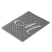 Zwart-wit Geometrisch Initiaal Monogram Notitieboek (Linkerzijde)