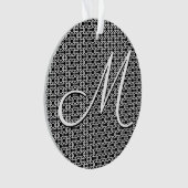 Zwart-wit Geometrisch Initiaal Monogram Ornament (voorkant)