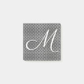 Zwart-wit Geometrisch Initiaal Monogram Post-it® Notes (Voorkant)