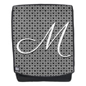 Zwart-wit Geometrisch Initiaal Monogram Rugtassen (Voorkant)