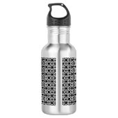 Zwart-wit Geometrisch Initiaal Monogram Waterfles (Achterkant)