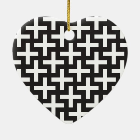 Zwart-wit geometrisch keramisch ornament (Achterkant)