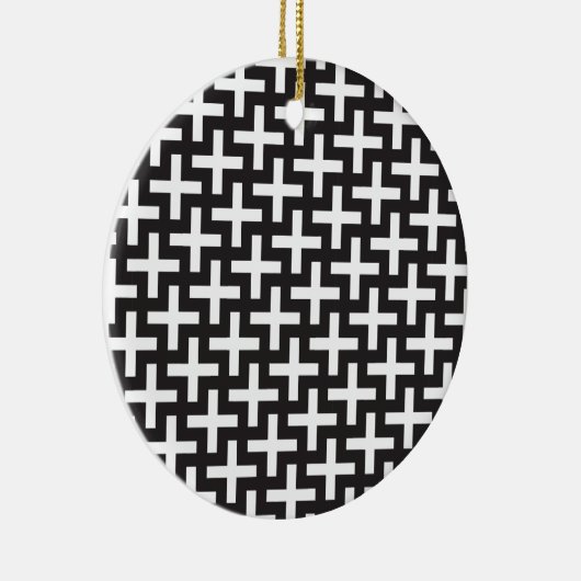 Zwart-wit geometrisch keramisch ornament (Rechts)