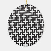 Zwart-wit geometrisch keramisch ornament (Links)
