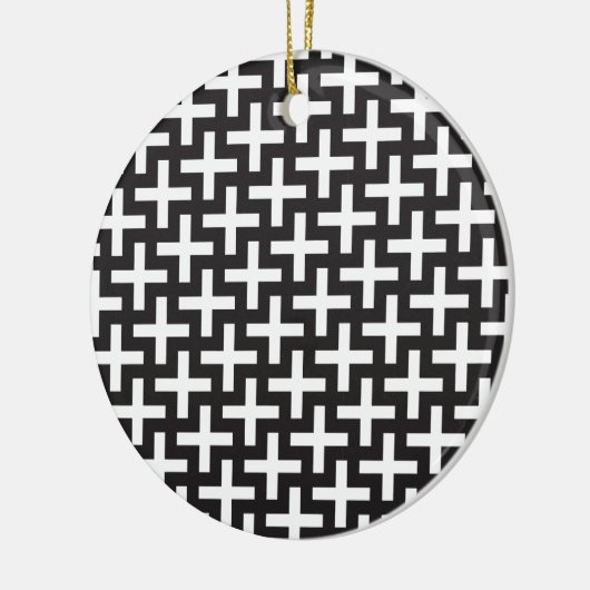 Zwart-wit geometrisch keramisch ornament (Links)