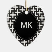 Zwart-wit geometrisch keramisch ornament (Rechts)