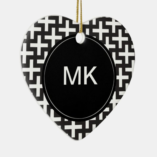 Zwart-wit geometrisch keramisch ornament (Rechts)