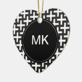 Zwart-wit geometrisch keramisch ornament (Links)