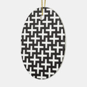 Zwart-wit geometrisch keramisch ornament (Links)