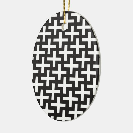 Zwart-wit geometrisch keramisch ornament (Links)