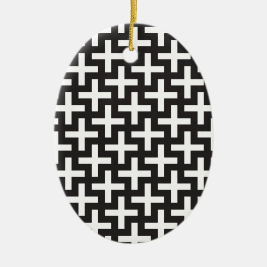 Zwart-wit geometrisch keramisch ornament (Voorkant)