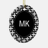 Zwart-wit geometrisch keramisch ornament (Rechts)