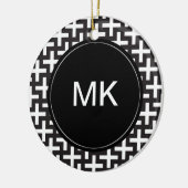 Zwart-wit geometrisch keramisch ornament (Links)