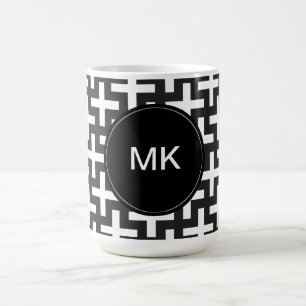 Zwart-wit geometrisch koffiemok