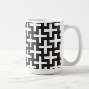 Zwart-wit geometrisch koffiemok