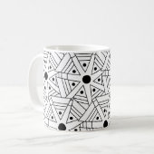 Zwart-wit Geometrisch Koffiemok (Voorkant links)