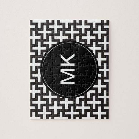 Zwart-wit geometrisch legpuzzel (Verticaal)