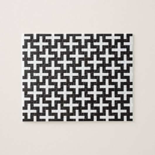 Zwart-wit geometrisch legpuzzel (Horizontaal)